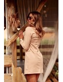 Rochie la două piept jachetă bej FI626 - Magazin online - Boutique